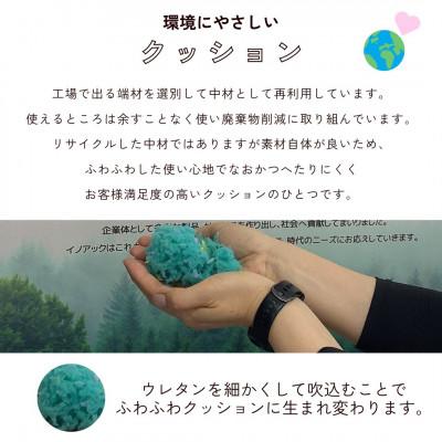 ふるさと納税 北広島町 バックレストクッション(ターコイズ)　環境にやさしいリボーンクッション |  | 03
