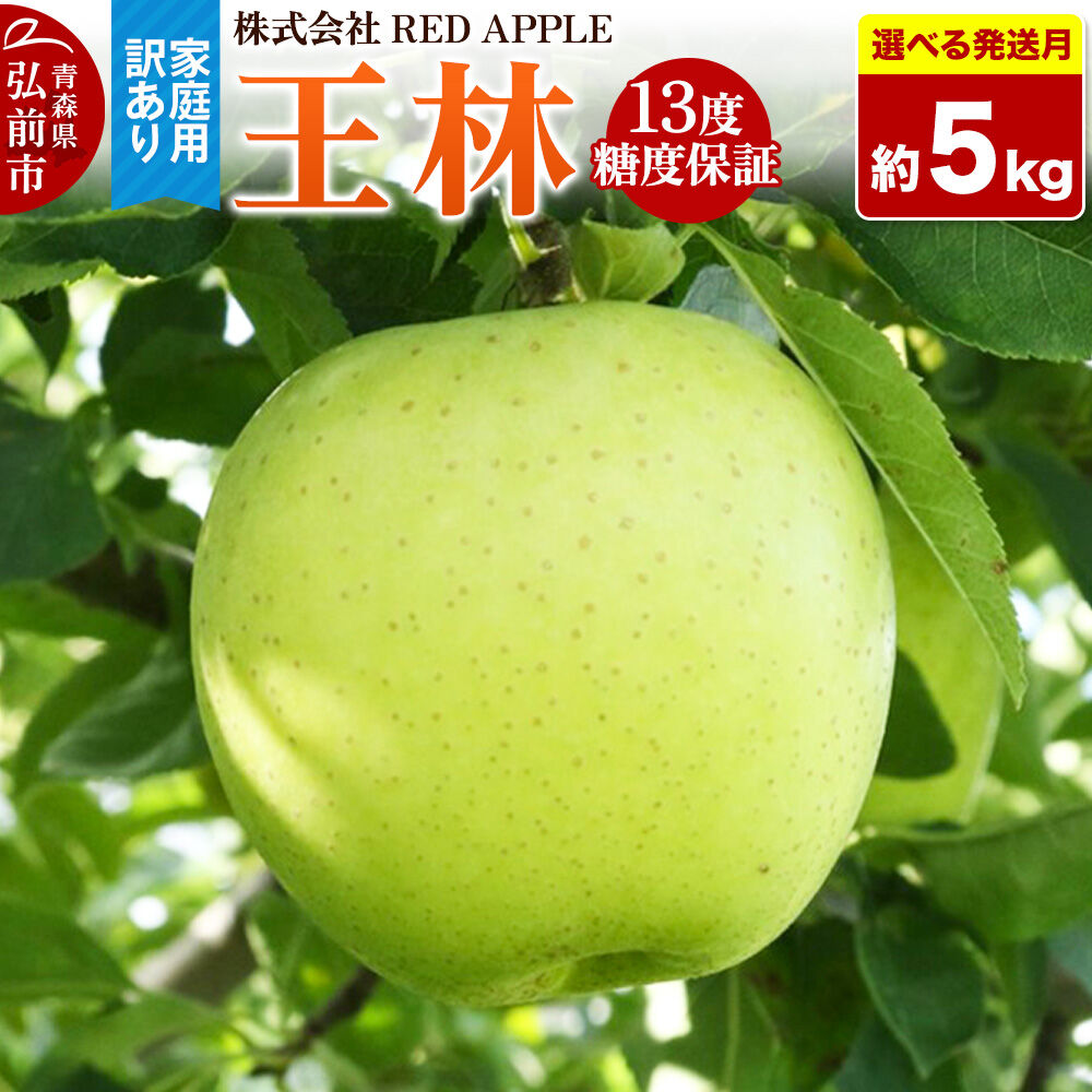 【ふるさと納税】りんご【選べる 26年12月／27年1月 発送】13度糖度保証【訳あり】家庭用 王林 約5kg 先行受付 [アップル おいしい りんご 王林 黄色 果実 果物 糖度 美味 林檎]
