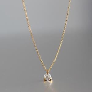 サステナブルなジュエリーを ラボグロウンダイヤモンド K18 ネックレス 0.2ct 3点留め　LAB-K18-010