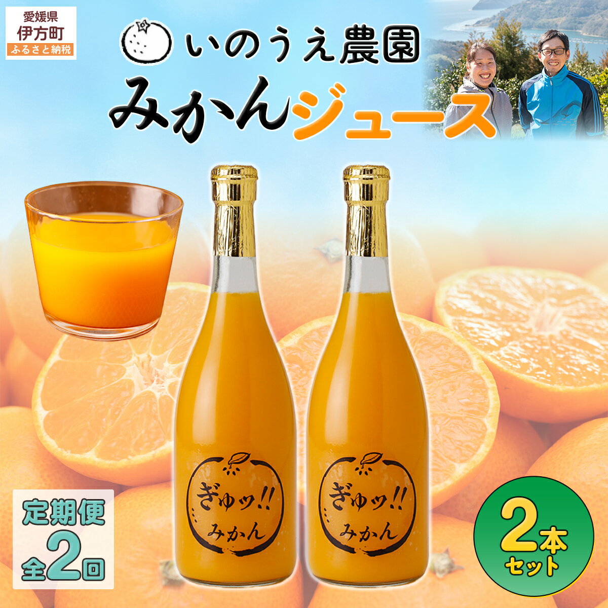 【ふるさと納税】【定期便】いのうえ農園 みかんジュース2本セット 全2回※離島への配送不可 【ふるさと納税 人気 おすすめ ランキング 柑橘 みかん ジュース みかんジュース 定期便 フルーツ 果物 産地直送 いのうえ農園 愛媛県産 愛媛県 伊方町 送料無料】 IKTAI025
