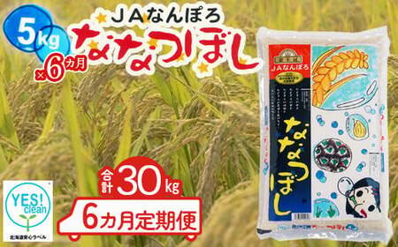 北海道産 ななつぼし 30kg【5kg×6カ月定期便】令和6年産 YES!clean 北海道安心ラベル 北海道南幌町 南幌町 NP1-476