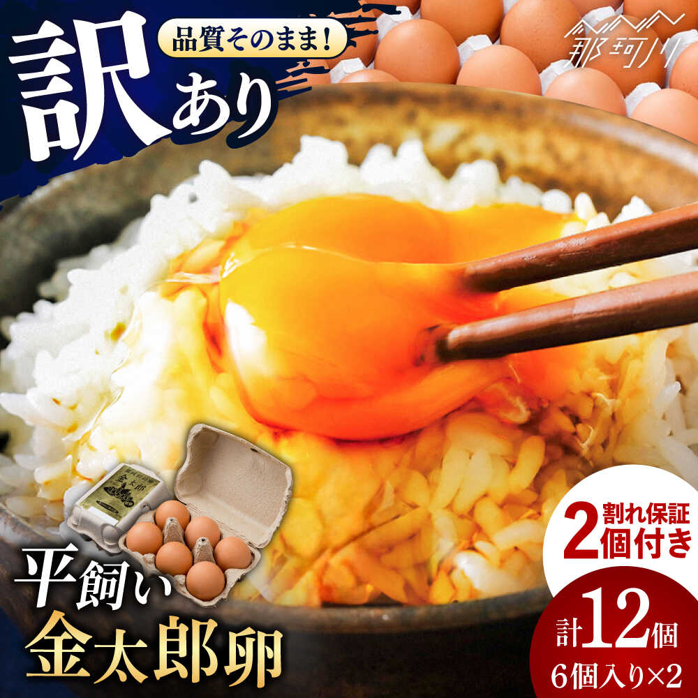 【ふるさと納税】【訳あり】【TVで紹介！】訳あり 金太郎卵 平飼い たまご 12個（6個×2パック）＜有限会社フジノ香花園＞那珂川市 | 父の日 母の日 たまご 訳アリ 卵 直配送 安心 安全 有精卵 こだわり 卵 わけあり 割れ保証付 1万円以下 [GAM039]7000 7000円