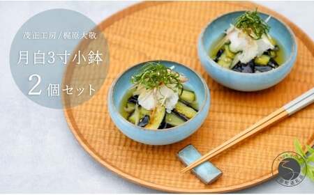 有田焼 月白 3寸小鉢 2個セット 【 茂正工房 】 梶原大敬 陶器 小鉢 和食器 青磁 手作り 作家もの ak047