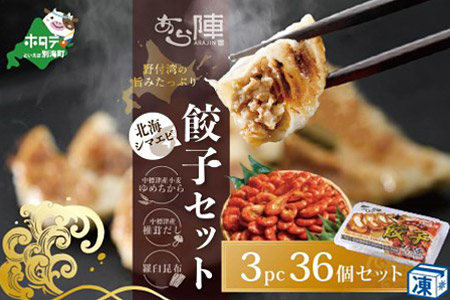 北海道産 旨みたっぷり 野付湾 北海シマエビ餃子 計36個 12個入×3pc 冷凍ギョウザ 海老 野付