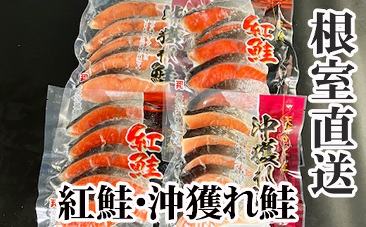 
                  A-30007 甘塩紅鮭5切×2P、甘塩沖獲れ鮭5切×2Pセット
                