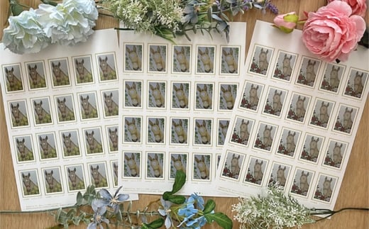 馬のまち栗東　馬と花の切手3種セットB / 切手 イラスト 趣味 コレクション 競馬ファン / 栗東市 / nashira (nashira picture of horse) [BIBN010]