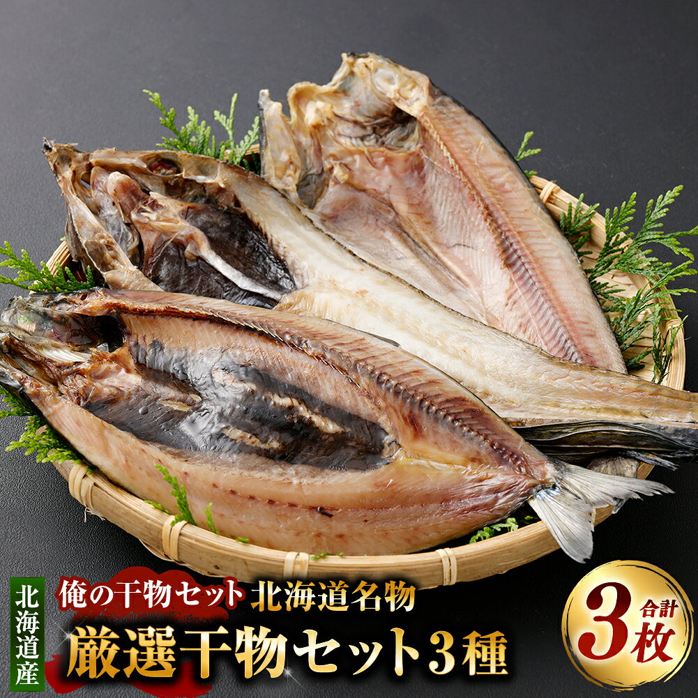 【ふるさと納税】俺の干物セット 北海道名物 厳選干物セット3種 計3枚 八角・にしん・ほっけ 干物 ひもの 八角 ハッカク にしん 鰊 ニシン ほっけ ホッケ 魚 さかな 魚介類 水産物 ごはんのお供 ご飯のお供 お酒のお供 おつまみ 冷凍 国産 北海道 釧路市 送料無料