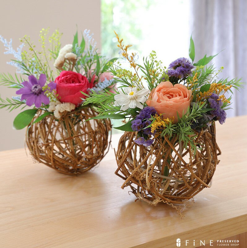 【ふるさと納税】プリザーブドフラワー ルリ＜Fine＞ ｜花 ギフト プレゼント アレンジ おしゃれ 母の日 誕生日 結婚祝い 退職祝い お祝い