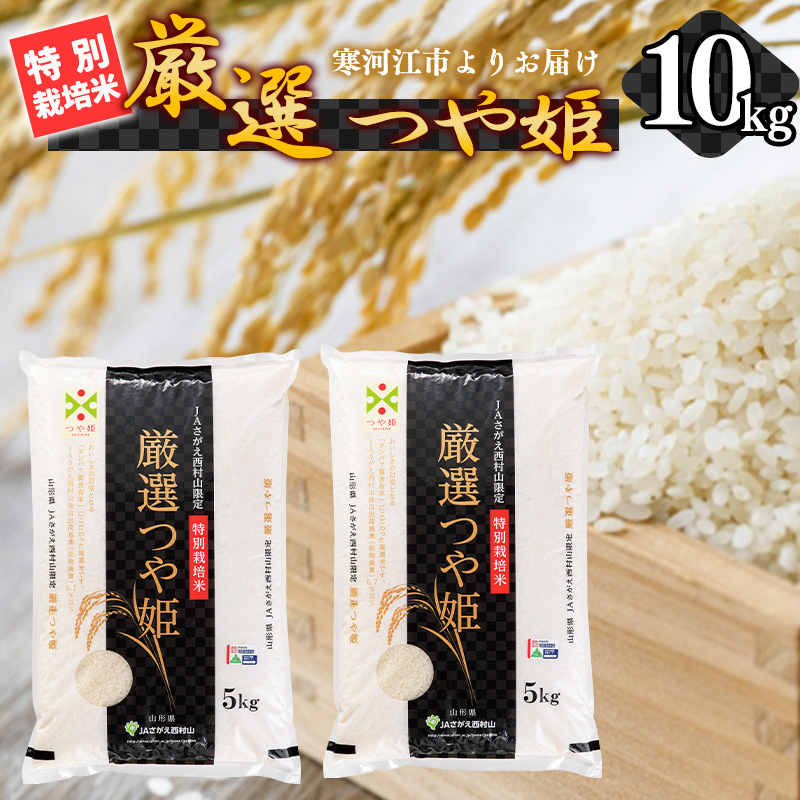 【特別栽培米】 厳選つや姫 10kg 《JAさがえ西村山限定》 2025年産 令和7年産 山形県産 10キロ 山形県寒河江市　038-C-JA029