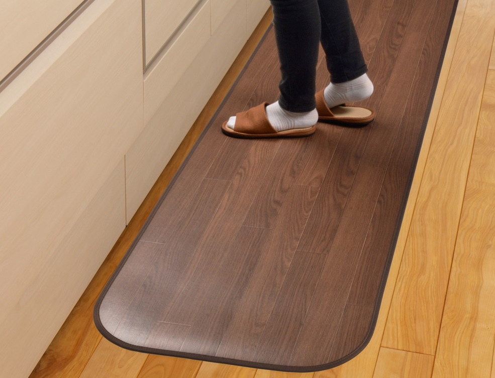 
日本製 撥水・消臭・抗菌 キッチンマット 約45×180cm ダークブラウン 350114633型 [2185]
