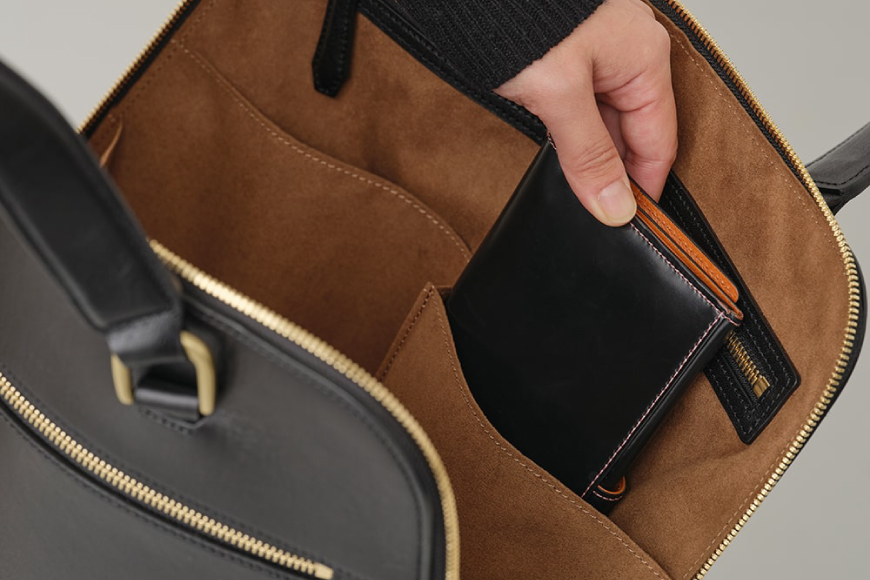 SOMES バッグ タテ型ブリーフ （ブラック）HE-01 [ソメスサドル 北海道 砂川市 12260818-b] ビジネスバッグ トートバッグ メンズ レディース 本革 革 革製品 革鞄 革バッグ 