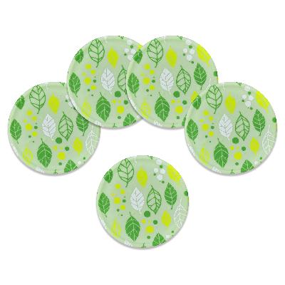 ふるさと納税 海南市 和歌山県海南市 友禅和紙コースター サマーリーフ グリーン 5枚セット 北欧調のかわいいコースター