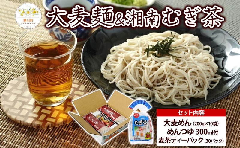 大麦麺 200g×10入 麦茶 10g×30パック 詰め合わせ ざる麺 麺 主食 温かい 冷たい つゆ めんつゆ ノンカフェイン 茶 お茶 水出し 煮出し ホット アイス 水分補給 飲料 グルメ アレンジ 素朴 大麦 麦 香ばしい 日本精麦 送料無料 寒川町 神奈川県