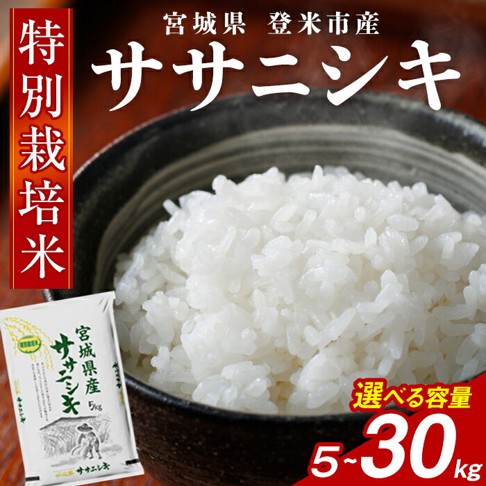【ふるさと納税】＜令和7年度産＞≪特別栽培米≫ ササニシキ 精米 5kg～30kg 選べる容量 和紙袋仕様 お米 おこめ 米 コメ 白米 ご飯 ごはん おにぎり お弁当 10kg 20kg【ライス宮城株式会社】tm611・tm612・tm613・tm614