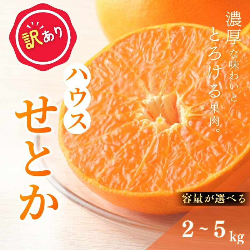 【ふるさと納税】 せとか 【先行予約】【数量限定】 【訳あり】サイズ混合 阪口農園の ハウスせとか（マルチ栽培） 2～5kg【2027年2月中旬から3月中旬に順次発送】 みかん ミカン 蜜柑 柑橘 果物 くだもの フルーツ 予約 人気 ジューシー 甘い 産地直送 送料無料