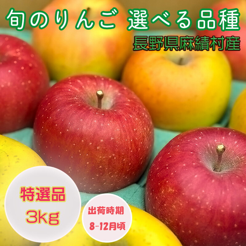 【ふるさと納税】【2025年 先行予約】長野 麻績村 りんご 期間限定 特選品 3kg ギフト 自宅用 贈り物 自宅用にも ギフトにも 堤 みどりや シナノリップ 秋映 シナノスイート シナノゴールド ぐんま名月 名月 サンふじ ふじ 産地直送 新返礼品 令和7年 収穫分