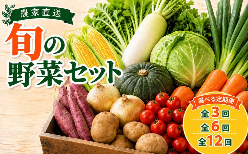 
                  野菜 定期便 野菜セット サブスク 旬 詰め合わせ やさい 選べる回数 発送 全3回 全6回 全12回 先行予約 野菜詰め合わせ おまかせ 新鮮 新鮮野菜 農家直送 産直 産地直送 トウモロコシ サツマイモ ミニトマト タマネギ キャベツ ジャガイモ カボチャ yasai 春野菜 夏野菜 秋野菜 冬野菜 人気 ふるさと納税 千葉県 銚子市 送料無料 サンズファーム 【2026年11月以降発送】
                