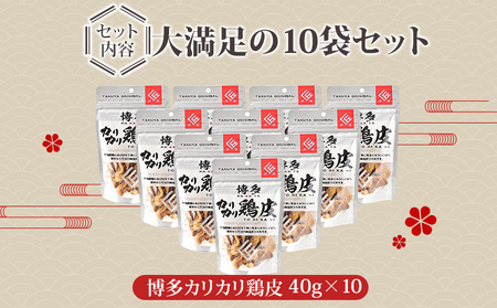 博多カリカリ鶏皮（10袋セット） おつまみ 鶏皮 とりかわ とり皮 国産鶏 唐揚げ 送料無料