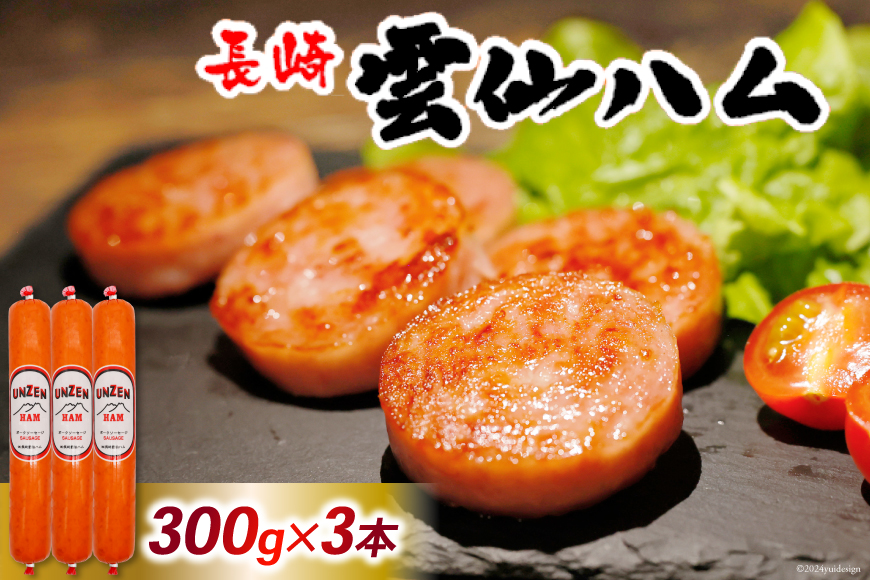 FD191 雲仙ハム ソーセージ 小 300g×3本 [ 絶品 人気 ウインナー ハム 詰め合わせ おつまみ ギフト 肉 お弁当 おかず 小分け 便利 国産 豚肉 BBQ 長崎県 島原市 ]