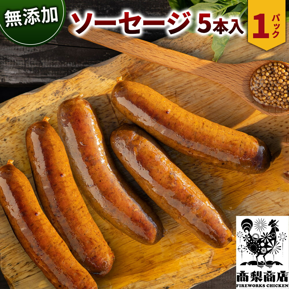 【ふるさと納税】無添加ソーセージ 5本入 約350g 無添加