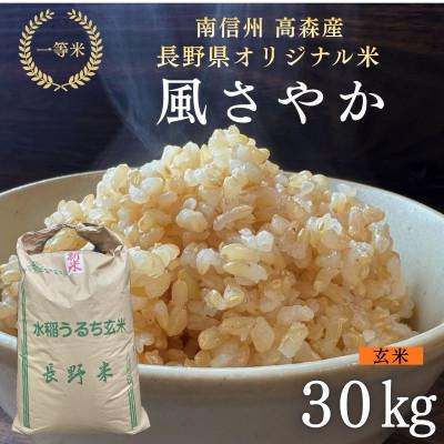 ふるさと納税 高森町 2025年産【南信州高森産】長野県オリジナル米「風さやか」玄米30kg