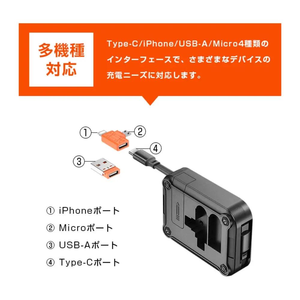 【パープル】★同色2個セット★【新登場&PD 100W】5in1 充電ケーブル Type-C to Type-C 充電コード 絡み防止 正規充電器対応 コンパクト マルチケーブル 急速充電 USB2.