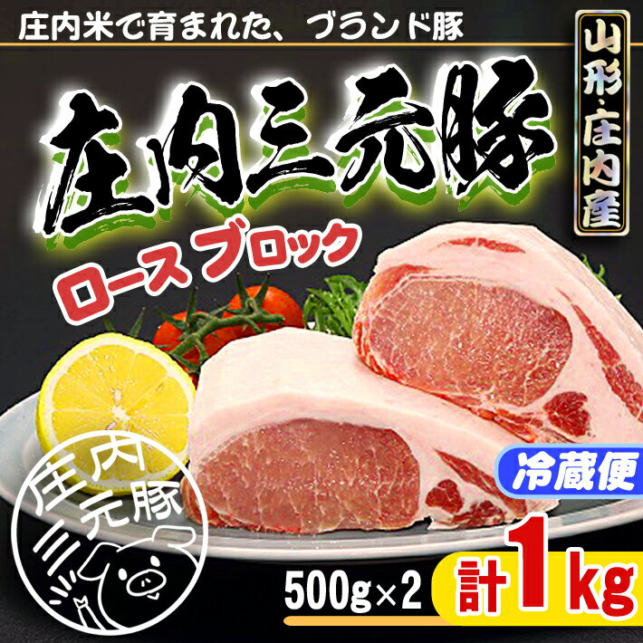 【ふるさと納税】ブランド豚「庄内三元豚」ロースブロック 1kg ふるさと納税 豚肉 冷蔵 高級 山形