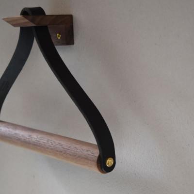 ふるさと納税 河内長野市 本革タオルホルダー ウォールナット ブラック 国産レザー Teha’amana |  | 02