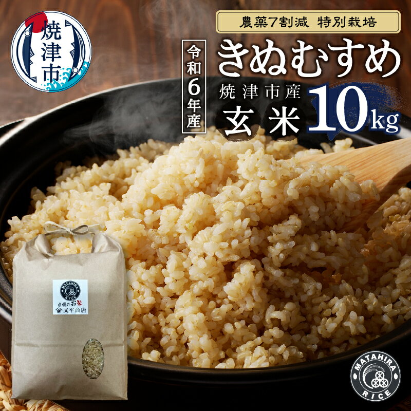 【ふるさと納税】 数量限定 米 玄米 きぬむすめ 10kg (5kg×2袋) 農薬7割減 特別栽培 安心 安全 こだわり 減農薬 ごはん 焼津 a50-148