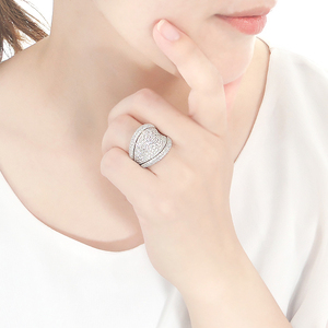 指輪 プラチナ PT900 ダイヤモンド 2.5ct リング レディース パヴェ 幅広 逆甲丸 ボリューム【f272-pt】 ALPAZ094 | ダイヤモンドパヴェ パヴェリング ボリュームパヴェ 