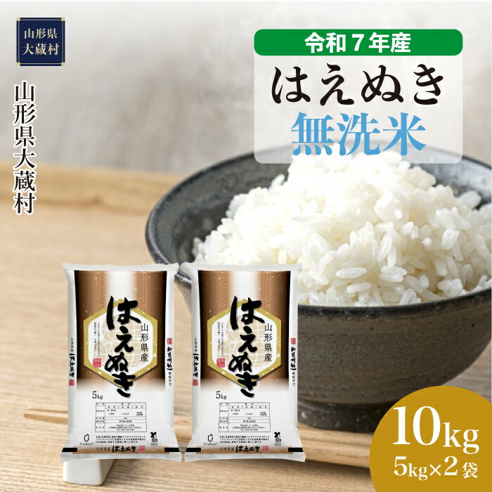 【ふるさと納税】＜令和7年産米＞ 大蔵村 はえぬき ＜無洗米＞ 10kg（5kg×2袋）