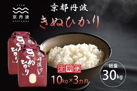 【3回定期便】京丹波きぬひかり 10kg×3カ月連続 合計30kg 令和6年産【 京丹波産 キヌヒカリ  定期便  お米  米  白米  京都 】  [054MB002R]