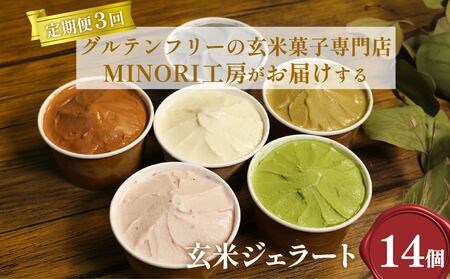 ジェラート 【3回 定期便】 玄米ジェラート 14個 セット 8種  ( ジェラート ヴィーガンジェラート ジェラートセット ジェラート定期便 アイス ジェラート )