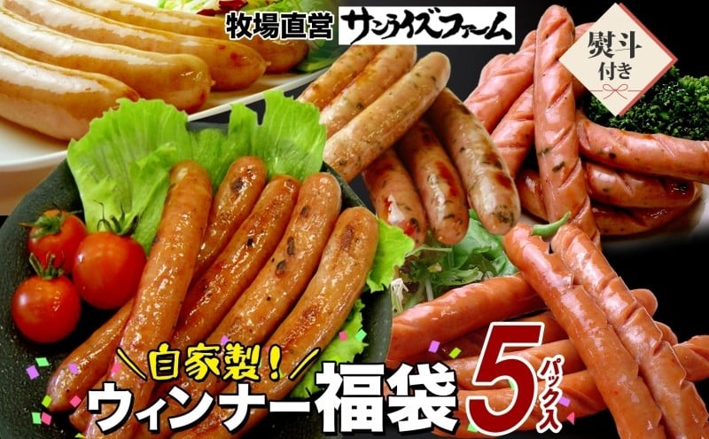 
            自家製お楽しみウインナー 5パックセットランダム 熨斗あり おまかせ 豚肉 フランクフルト ウィンナー あらびき パセリ チョリソ 長ネギ 肉厚 ジューシー 夕食 ご飯 惣菜 おかず おつまみ お酒 送料無料 サンライズファーム 千葉県 香取市 KTRAJ022-noshi
          