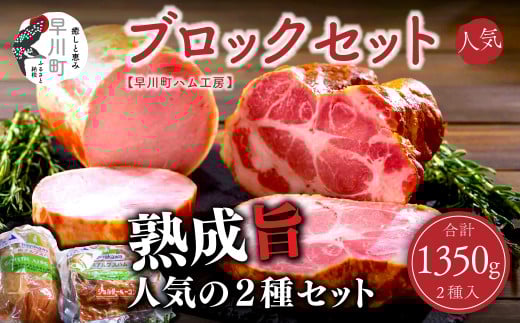 早川町ハム工房ロースハムブロック・ショルダーベーコンブロックセット