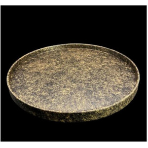 木製 丸トレイ 乱糸 (マット仕上げ) 漆黒