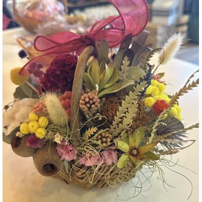 ふるさと納税 直方市 ドライフラワーお任せ花籠アレンジ
