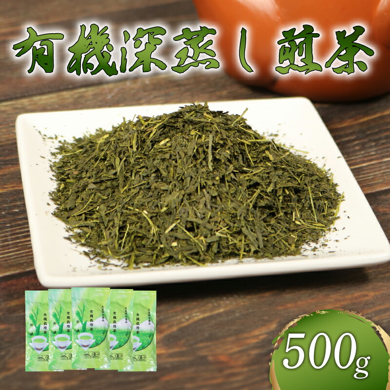 【ふるさと納税】 煎茶 茶葉 深蒸し茶 500g オーガニック やぶきた 有機 緑茶 甘み 渋み お茶 茶 国産 静岡県産 静岡産 飯塚園 日本茶 健康 リラックス カフェイン 抗酸化物質 カテキン ポリフェノール ビタミンC 旨味 香り 贈り物 ギフト 藤枝市 静岡県