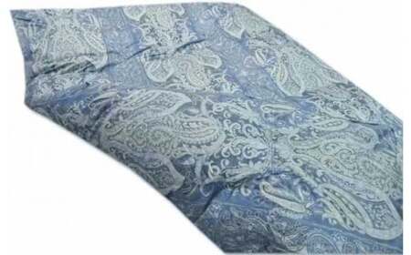 羽毛布団 シングル （G-23） ブルー系 フランス産ホワイトダウン90％ ツインキルト2層式 抗菌 防臭