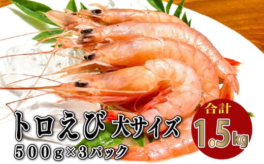 トロ えび 冷凍 海老 大 サイズ 1.5kg 500g 3パック お刺身 駿河湾 エビチリ エビ餃子 海鮮