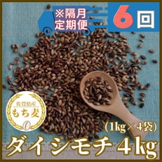 【2ヵ月毎定期便】『もち麦』4kg(1kg×4袋)佐賀県産【ダイシモチ】全6回_SS581