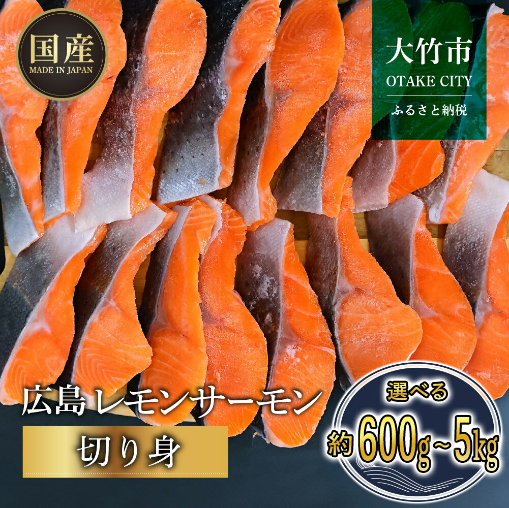 【ふるさと納税】国産サーモン 切り身【内容量が選べる】約600gから5kg 小分け パック 広島レモンサーモン｜国産 冷凍 真空パック 切身 大容量 600g 1kg 2kg 3kg 4kg 5kg 広島県産 特産品 グルメ 鮭 サーモン サケ さけ 魚 レモン 臭みなし 魚 骨抜き [1953-1958] [2594