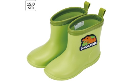 ワッペン 付き レインブーツ【15cm】 長靴 キッズ 子供 おしゃれ かわいい スケーター ディノサウルス 恐竜 ダイナソー 男の子 男子【反射テープ付き ながぐつ 雨具 雨の日】 奈良県 奈良市 なら 5-104