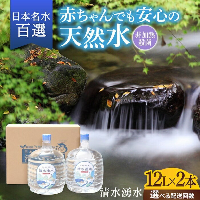 【ふるさと納税】 ＜選べる回数＞ 赤ちゃんも安心して飲める 清水湧水 軟水 ウォーターサーバー用ボトル 12L 2本セット 非加熱殺菌 ミネラルウォーター【株式会社清水】天然水の風味を損なわないよう非加熱殺菌 天然水 水 軟水 サーバー ウォーターサーバー うきは市