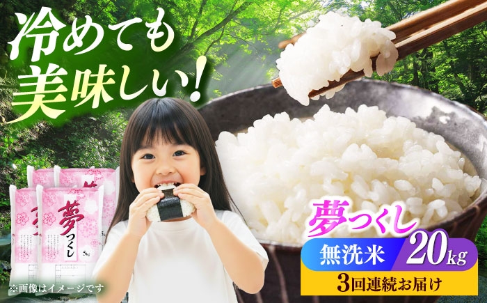 
                  【全3回定期便】【令和7年度産】無洗米 夢つくし 20kg 精米 有限会社ファインリョーコク/築上町 [ABCO040]
                