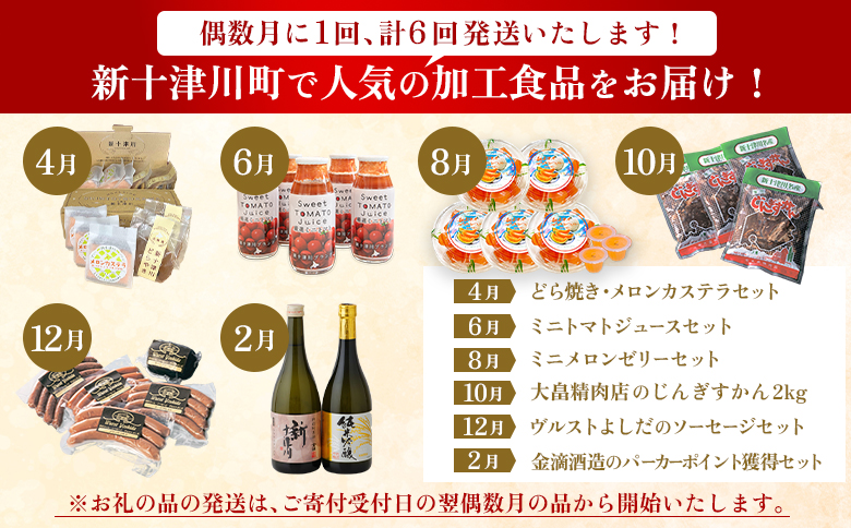 【定期便：全６回】加工品の定期便１【12028】