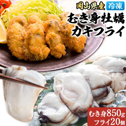 【ふるさと納税】産地直送！岡山県ひなせ産 冷凍むき身牡蠣 850g 冷凍カキフライ 20個 厳選セット 日生町漁業協同組合《30日以内に出荷予定(土日祝除く)》岡山県 備前市 送料無料 かき 牡蠣フライ 牡蠣 むき身 冷凍 海産物 産地直送 お取り寄せグルメ
