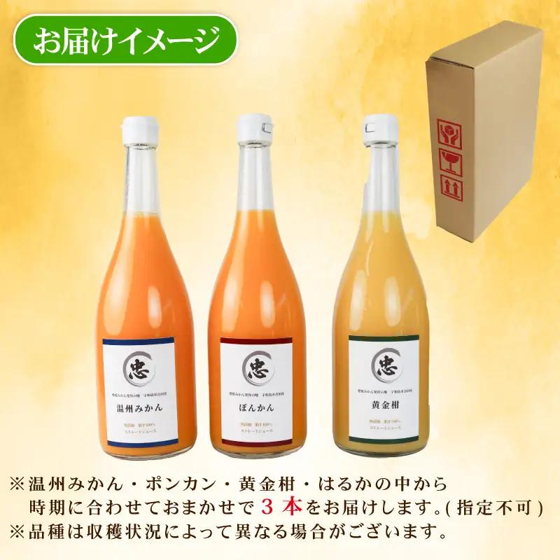 旬のみかんジュース 720ml × 3本 セット 丸忠農園 みかんジュース H012-210001