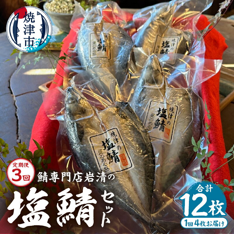 【ふるさと納税】 定期便 さば 魚 冷凍 焼津 天然 塩鯖 4尾 セット 個包装 【定期便3回】 計12尾 a35-014