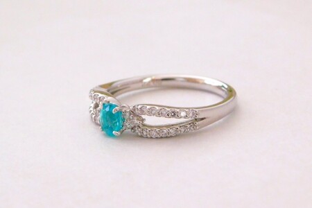 【ふるなび限定】【一点もの】Pt900　ブラジル産パライバトルマリン（0.25ct）ダイヤモンドリング　K55　K06118-H　FN-Limited-SP
